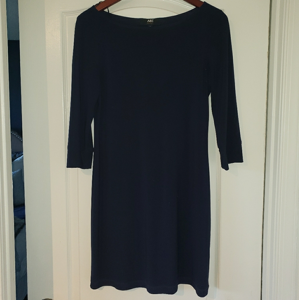 ABS Navy 3/4 Sleeve Dress